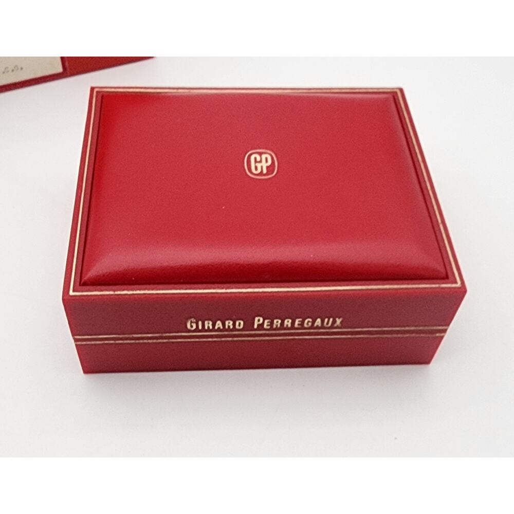 Vtg 1960s Girard-Perregaux Red Gold Presentation Clamshell Watch Box & Documents - Picture 10 of 16